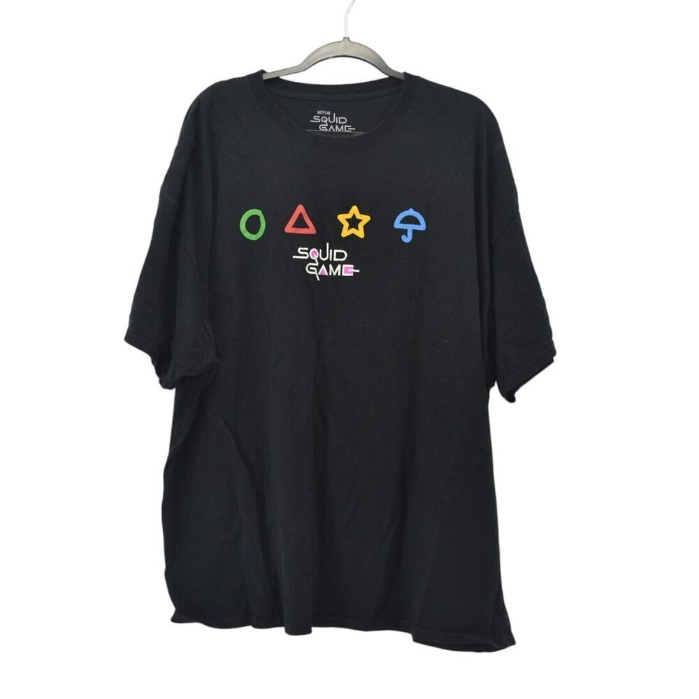 Squid Games Netflix Graphic Unisex Black T-Shirt Plus Sz 3X